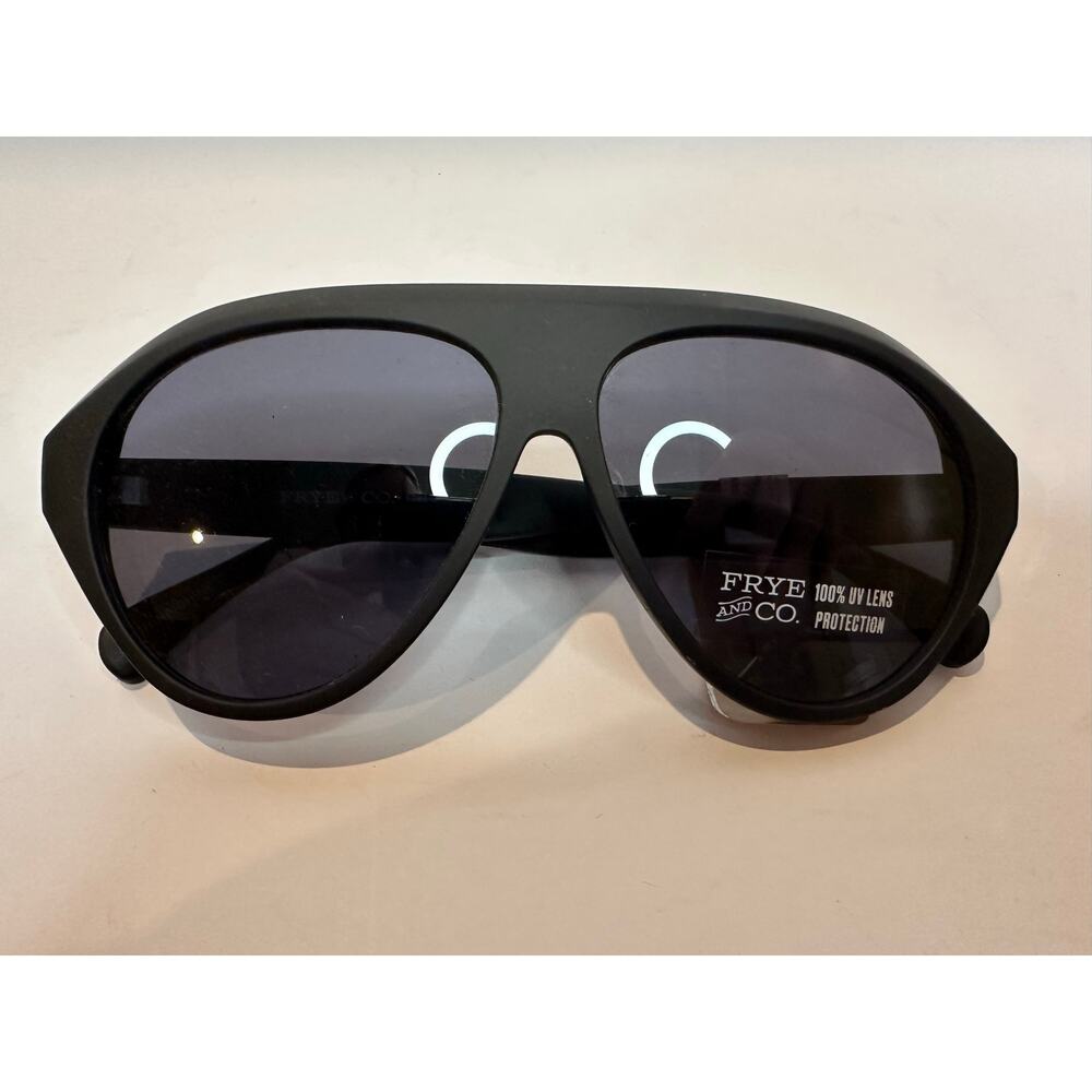 Frye & Co Oversized Aviator Sunglasses Matte Black NWT 100% UV Protection